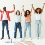 diverse group of activists protesting together