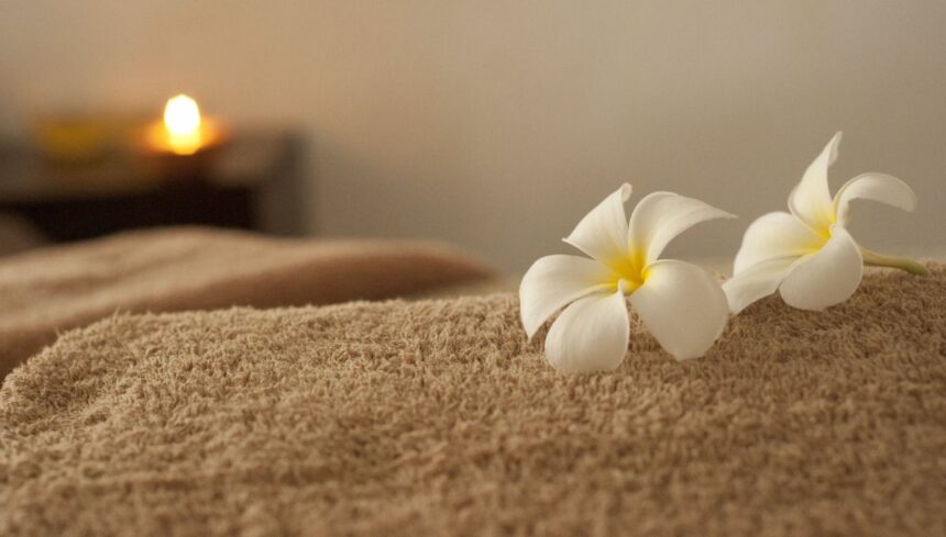 white flowers at spa