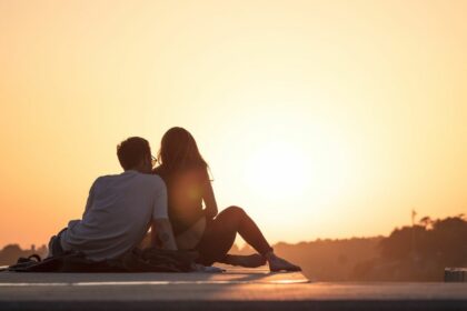 couple looking at the sunset