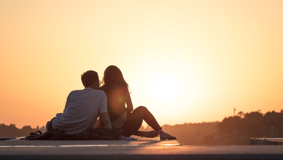 couple looking at the sunset