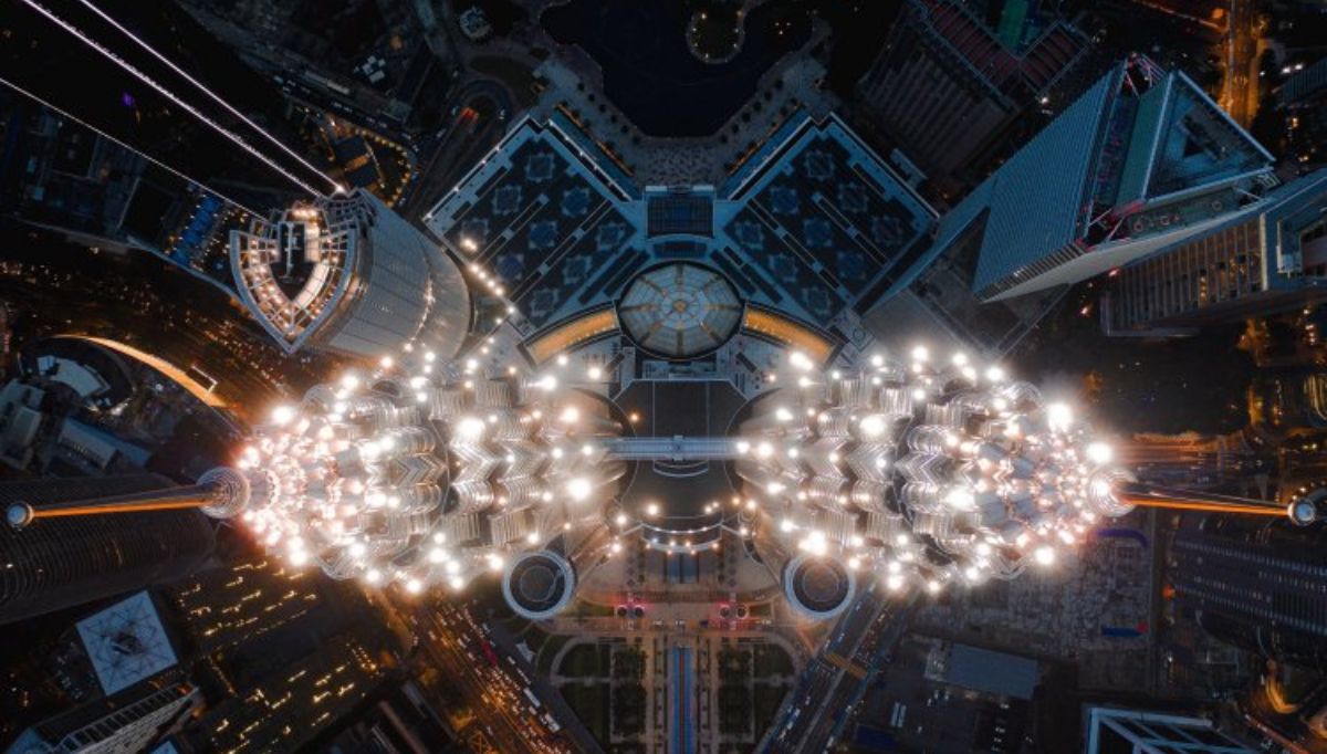 Top view of petronas twin tower