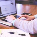 woman working on her laptop