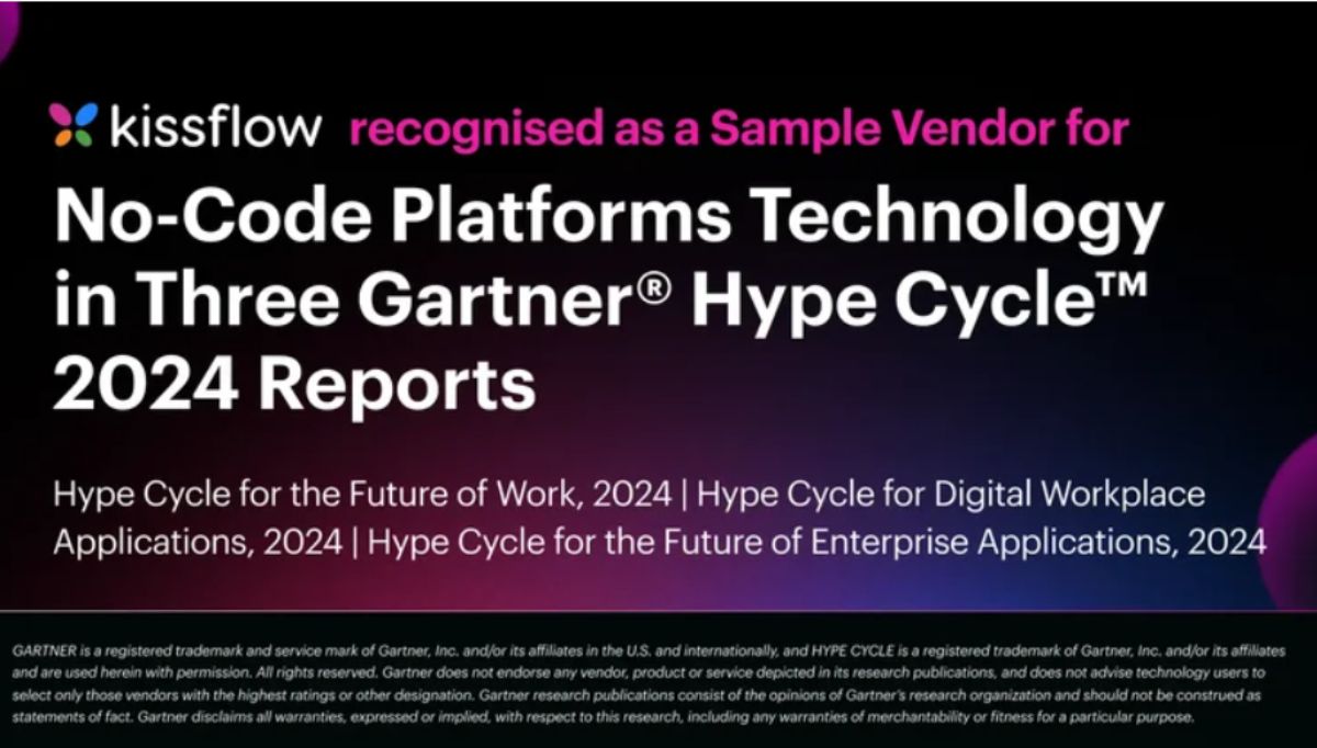 Kissflow recognized as a sample vendor for no-code platforms