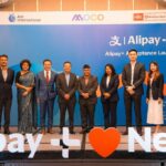 gathered on stage to celebrate the launch of Alipay+ in Nepal