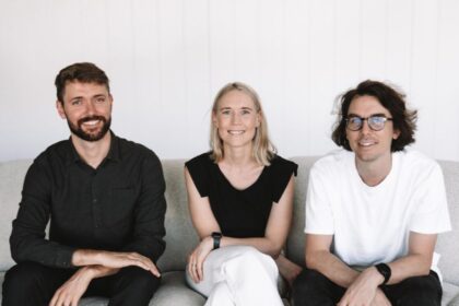 From L to R we have Kieran Browne, Chief Technology Officer, Amy Tucker and Pip Bingemann, Co-founders of Springboards